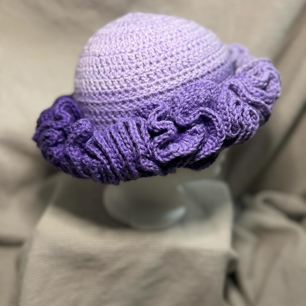 Violet Luxe Ruffle Hat